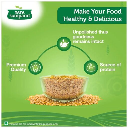 Tata Sampann Toor Dal/Arhar Dal - Rich In Protein, For Homemade Meals, 1 kg Pouch - Image 7
