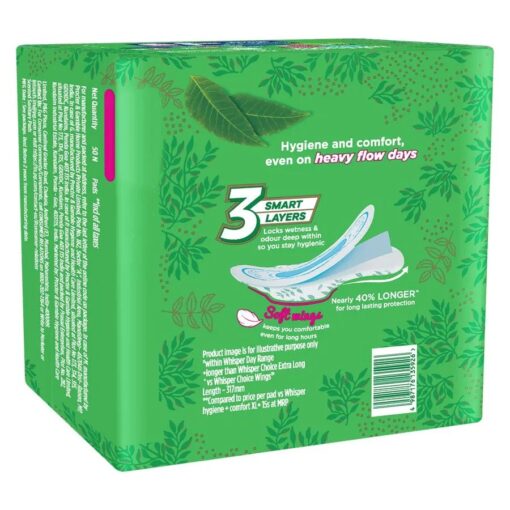 Whisper Ultra Clean Sanitary Pads - XL Plus, Locks Wetness & Odour, 50 pcs - Image 2