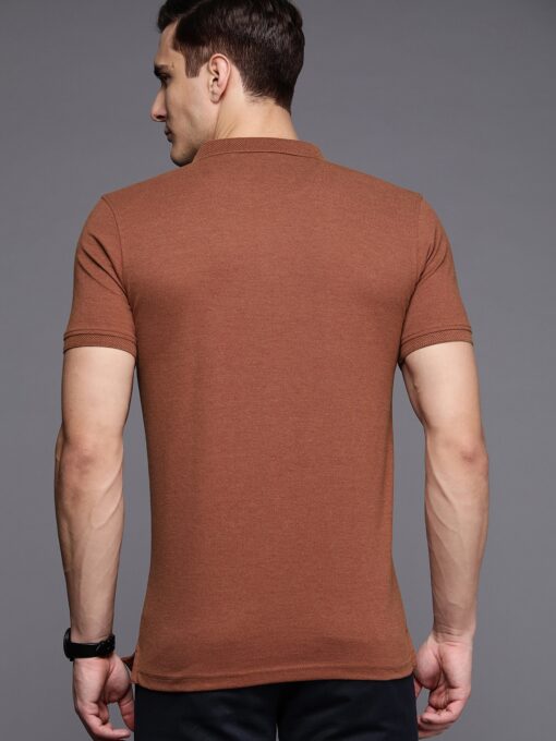 Louis Philippe Sport Men Brown Polo Collar T-shirt - Image 2