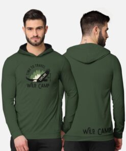 BULLMER Men Olive Cotton Blend Printed Single Sweatshirts