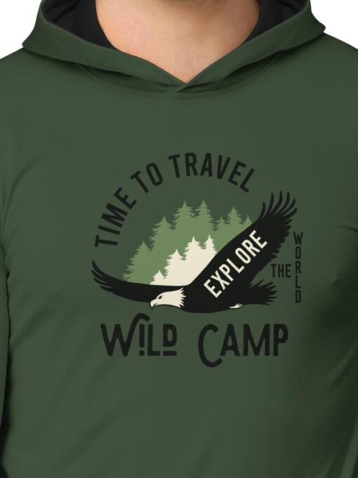 BULLMER Men Olive Cotton Blend Printed Single Sweatshirts - Image 3