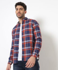 Checked Slim Fit Shirt with Patch Pocket