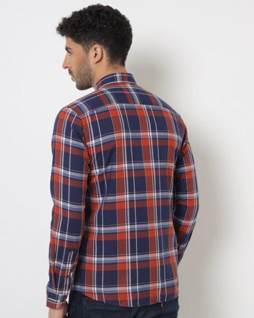 Checked Slim Fit Shirt with Patch Pocket - Image 2