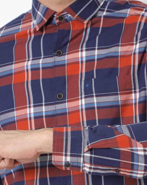 Checked Slim Fit Shirt with Patch Pocket - Image 3