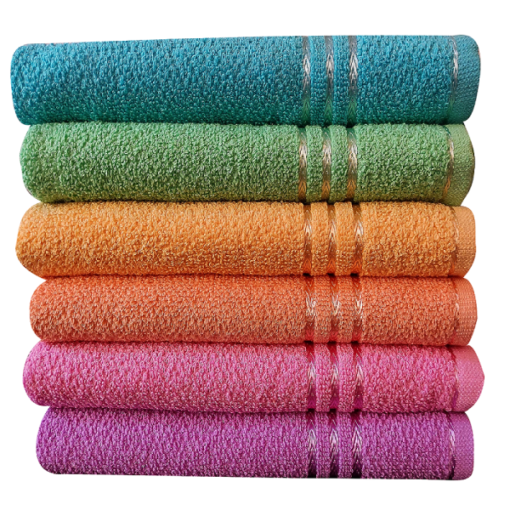 Cotton Bolls Textiles Cotton Hand Towel - 400 GSM 35x50 cm (Multicolor,Set of 6)
