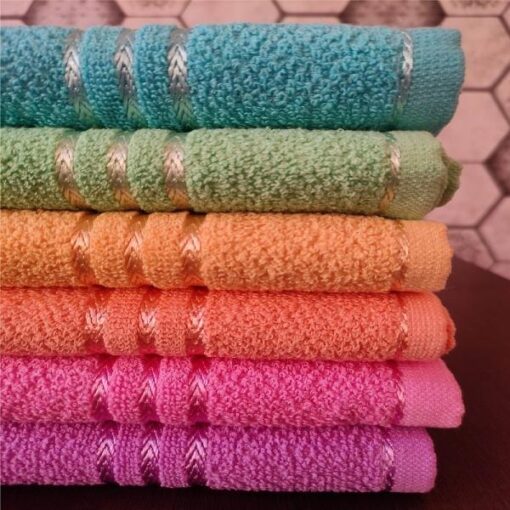 Cotton Bolls Textiles Cotton Hand Towel - 400 GSM 35x50 cm (Multicolor,Set of 6) - Image 2
