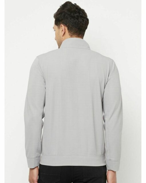 Glito Grey Solid Dry-Fit Regular Fit Sports Wear Jacket/Upper For Men - Image 4