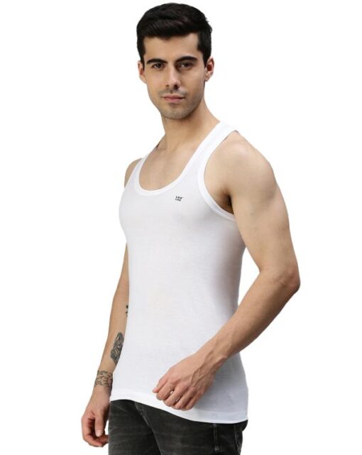 Lux Cozi White Vest for men's Pack of 2 - Image 2