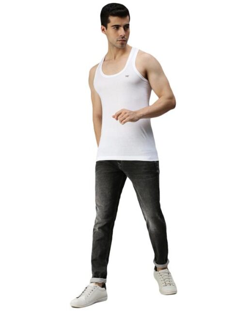 Lux Cozi White Vest for men's Pack of 2 - Image 4
