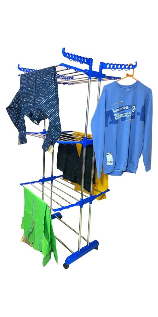 SHP SONI DOUBLE POLL 3 TIER PURE STAINLESS STEEL CLOTH DRYER STAND - Image 4