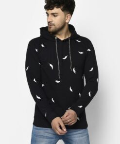 Smartees Men Black Printed Cotton Blend Sweatshirt