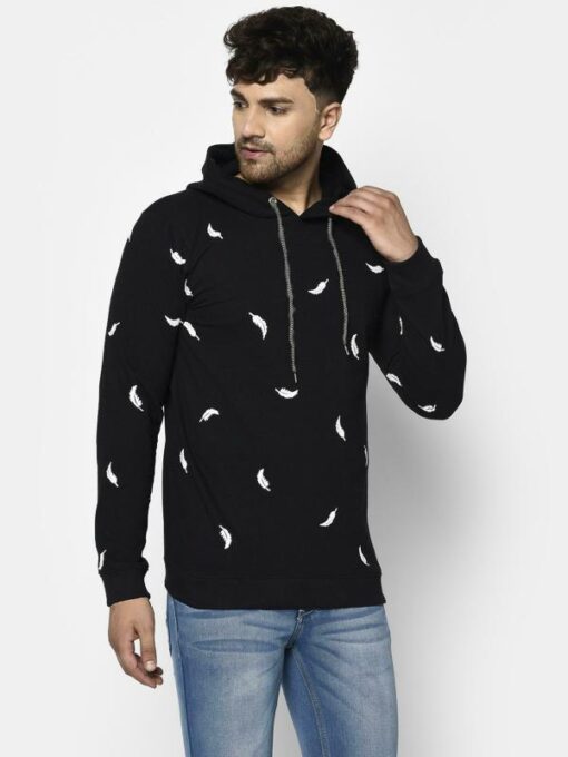 Smartees Men Black Printed Cotton Blend Sweatshirt - Image 2