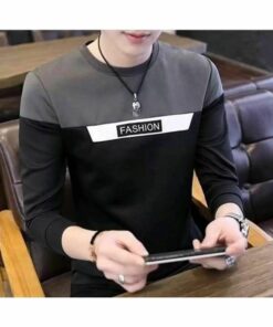 Smartees Men Color Blocked Grey Single T-shirt