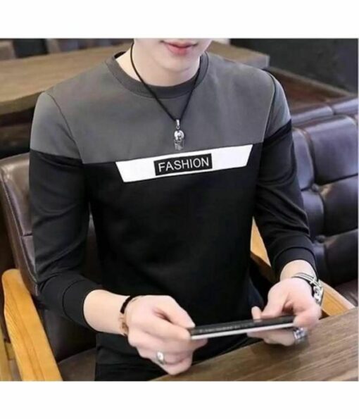 Smartees Men Color Blocked Grey Single T-shirt