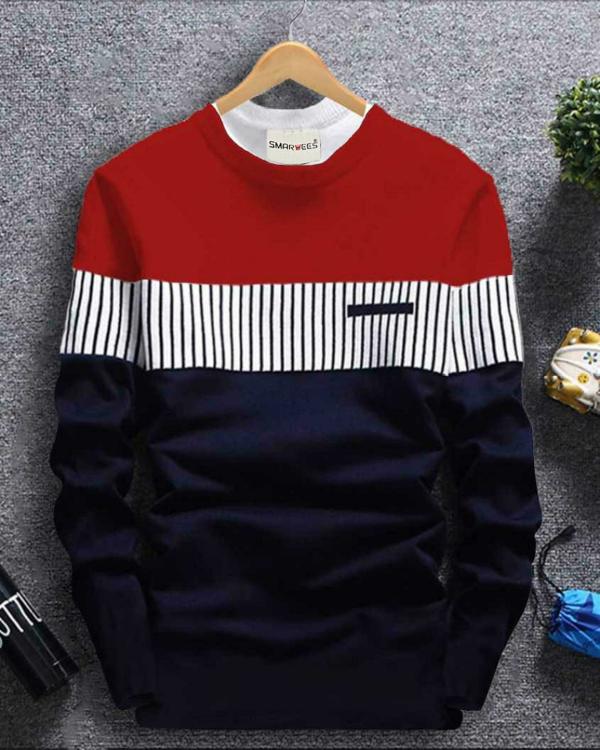 Smartees Men Color Blocked Red Single T-shirt