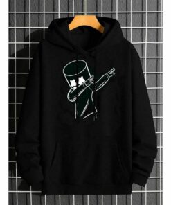 Smartees Men Full Sleeve Black Hooded Sweatshirt