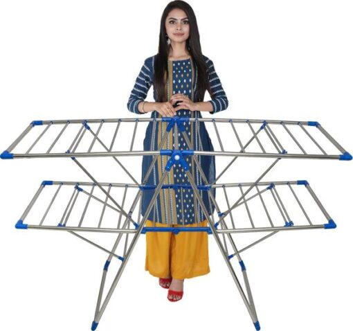 Tnc Blue Steel Floor Cloth Dryer Stand T-Cds-Bb2-00111 - Image 2