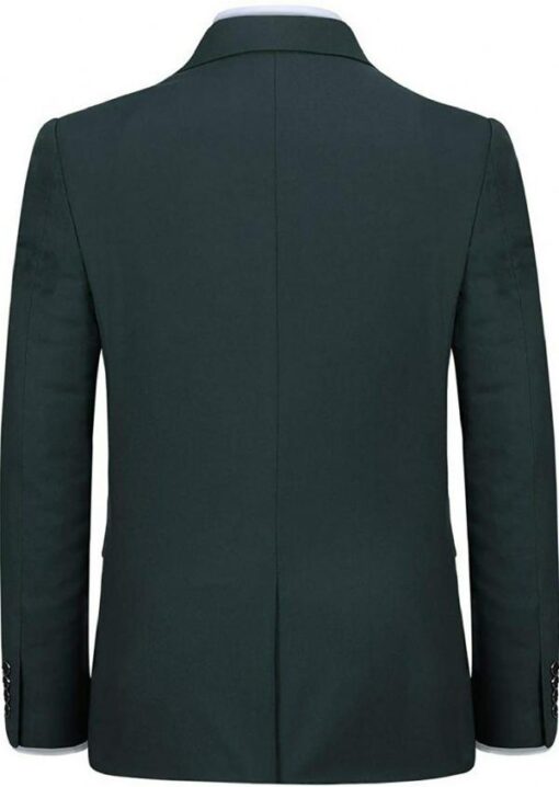 Trulyfeb Men Green Solid Cotton Blend Blazer - Image 2