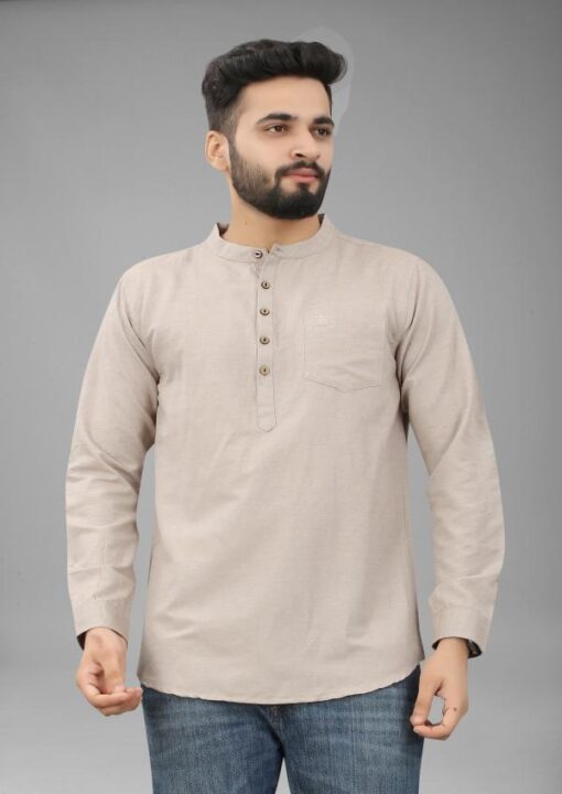 FILOSE JEANS Mens Wear Pure Cotton Black Color Short Kurta - Image 7
