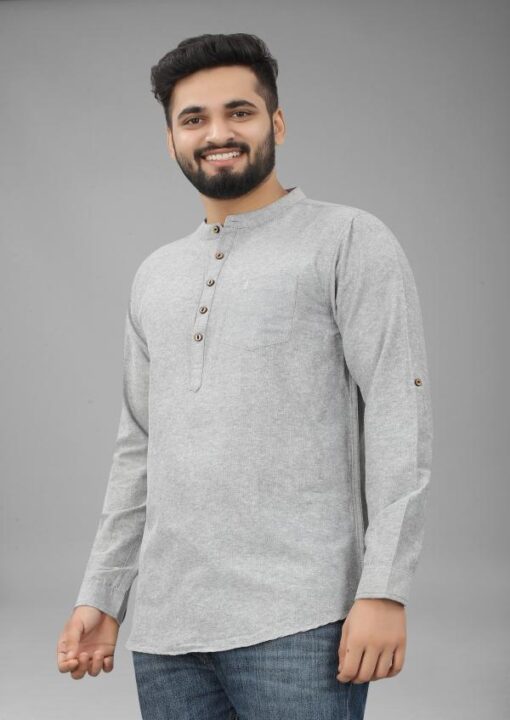 FILOSE JEANS Mens Wear Pure Cotton Black Color Short Kurta - Image 11