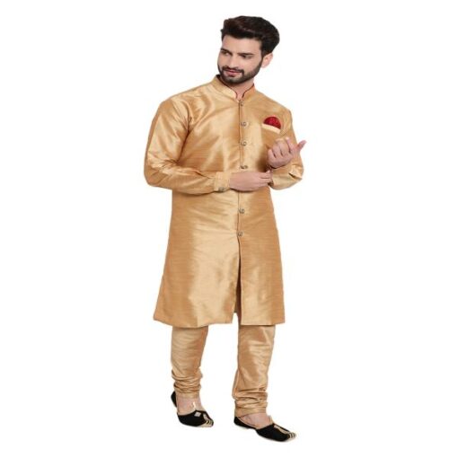Huzur Silk Sherwani Set l Ethnic Wear l Sherwani Set for men l Set - Image 3