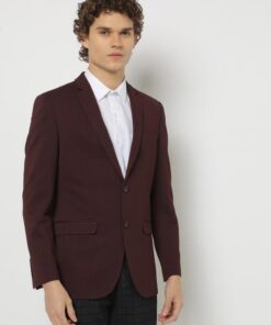 Knitted Slim Fit Single-Breasted Blazer