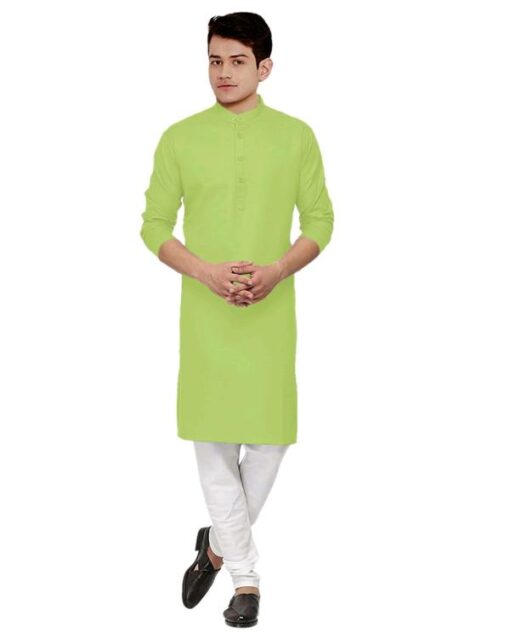 Krishna Boutique Present Men's Cotton Kurta With Pyjama - Image 3