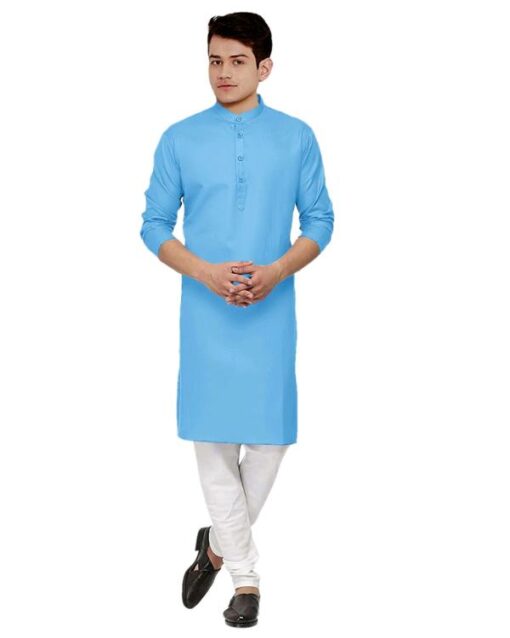 Krishna Boutique Present Men's Cotton Kurta With Pyjama - Image 5