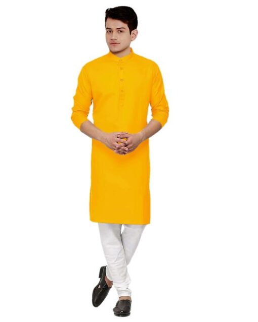 Krishna Boutique Present Men's Cotton Kurta With Pyjama - Image 7