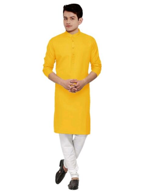 Krishna Boutique Present Men's Cotton Kurta With Pyjama - Image 10