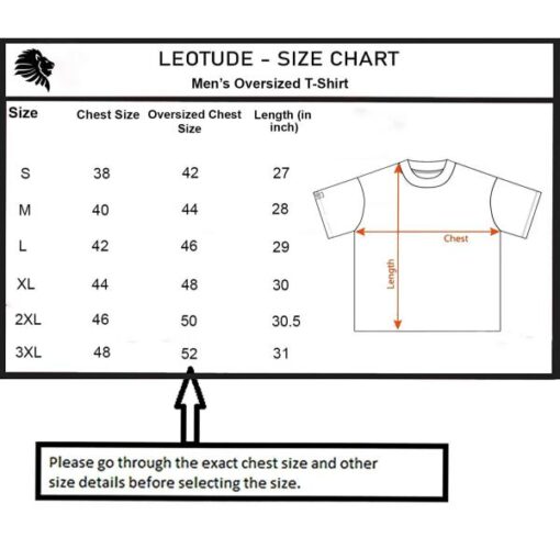 LEOTUDE Cottonblend Half Sleeve Back Print Oversized T-Shirts for Men - Image 3