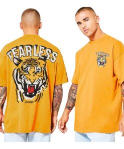 LEOTUDE Cottonblend Half Sleeve Back Print Oversized T-Shirts for Men