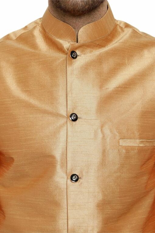 ONNIX Men's Silk Kurta Pajama With Modi Jacket, nehru Jacket With Kurta Pajama, Wedding Dress For Men, Indian Waistcoat For Men - Image 5