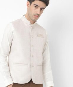 Slim Fit Nehru Jacket with Welt Pockets