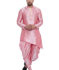VOLRIX Men Silk Dhoti Kurta Set