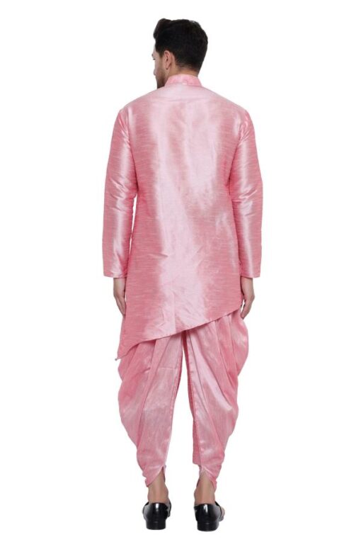 VOLRIX Men Silk Dhoti Kurta Set - Image 3