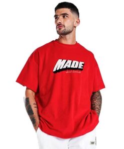 LEOTUDE Oversized Cottonblend Half Sleeve T-Shirt for Men's
