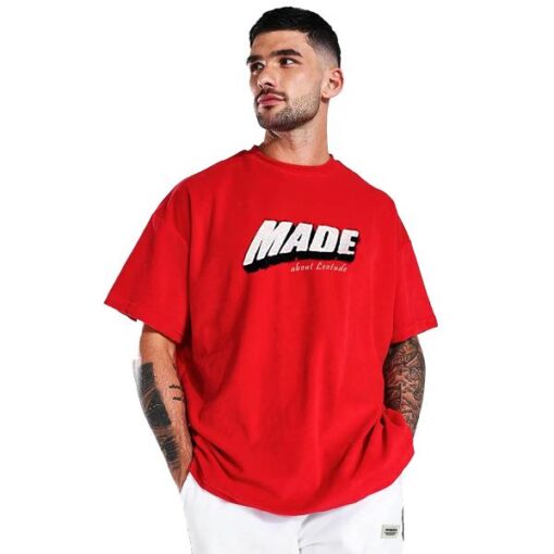 LEOTUDE Oversized Cottonblend Half Sleeve T-Shirt for Men's
