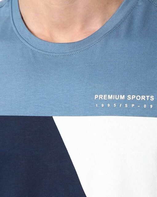 Crew-Neck T-shirt with Contrast Panel - Image 3