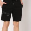 Drawstring Waist Flat-Front City Shorts