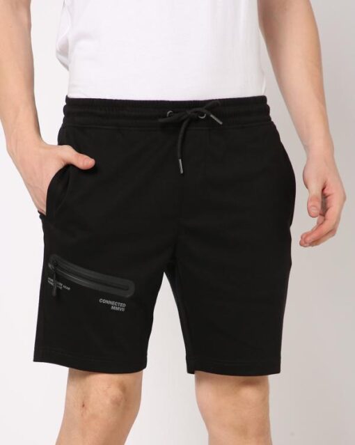 Drawstring Waist Flat-Front City Shorts - Image 4
