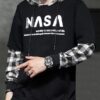 EYEBOGLER Mens Hooded Neck Regular Fit Full-length Sleeve T-Shirt