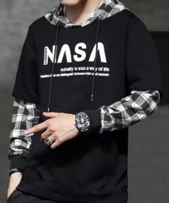 EYEBOGLER Mens Hooded Neck Regular Fit Full-length Sleeve T-Shirt