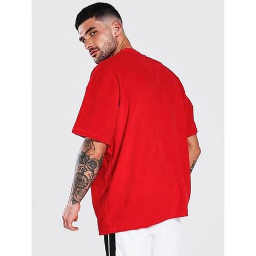 LEOTUDE Oversized Cottonblend Half Sleeve T-Shirt for Men's - Image 2