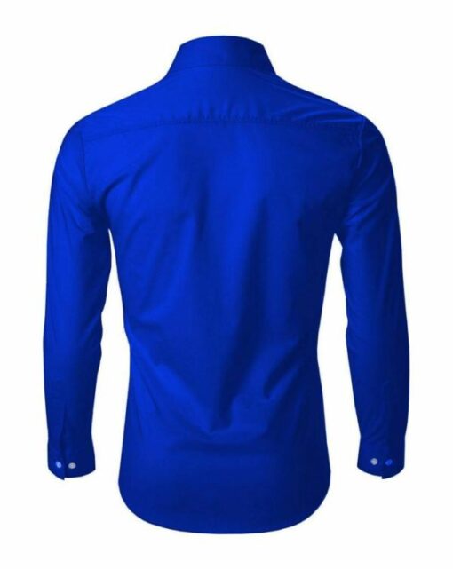 Life Roads Royal blue Pure Cotton Slim fit Casual shirt For Men - Image 5