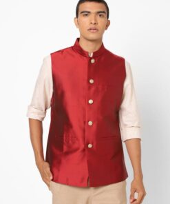 Slim Fit Nehru Jacket with Welt Pockets