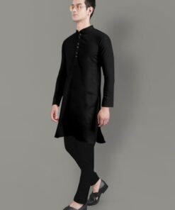 IrisTheStudio Men Blue Solid Cotton Kurta Pyjama Set (XL)