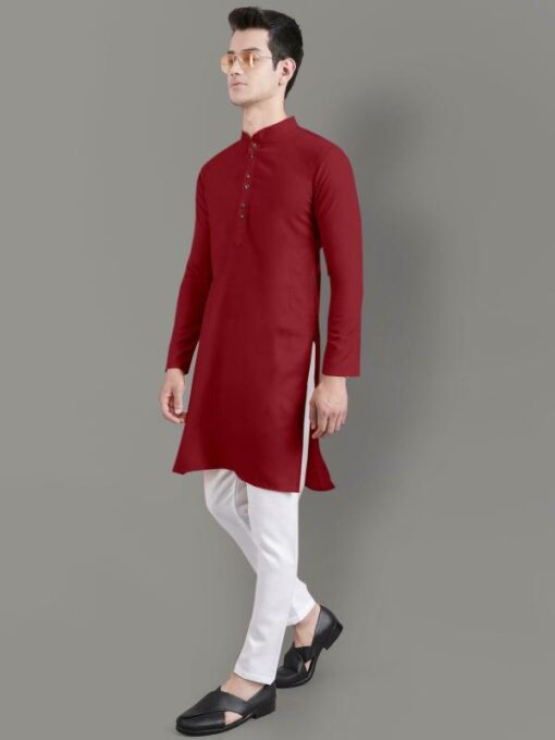 IrisTheStudio Men Blue Solid Cotton Kurta Pyjama Set (XL) - Image 5