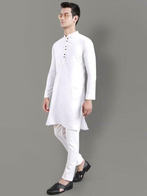 IrisTheStudio Men Blue Solid Cotton Kurta Pyjama Set (XL) - Image 7