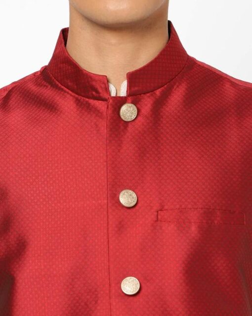 Slim Fit Nehru Jacket with Welt Pockets - Image 3